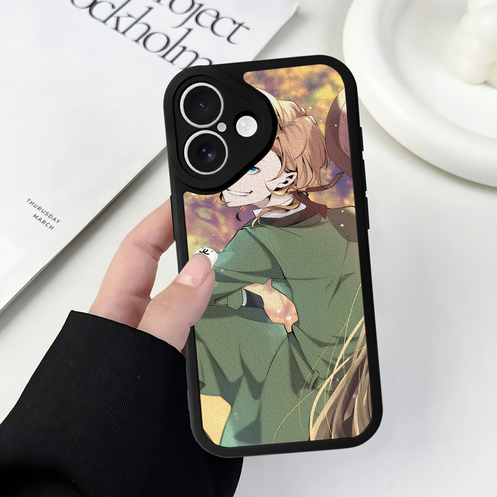 （画像用） 文豪ストレイドッグス Bungo Stray Dogs 【iPhone 16シリーズ対応】シリコンスマホケース（レザー調） 材質：シリコン